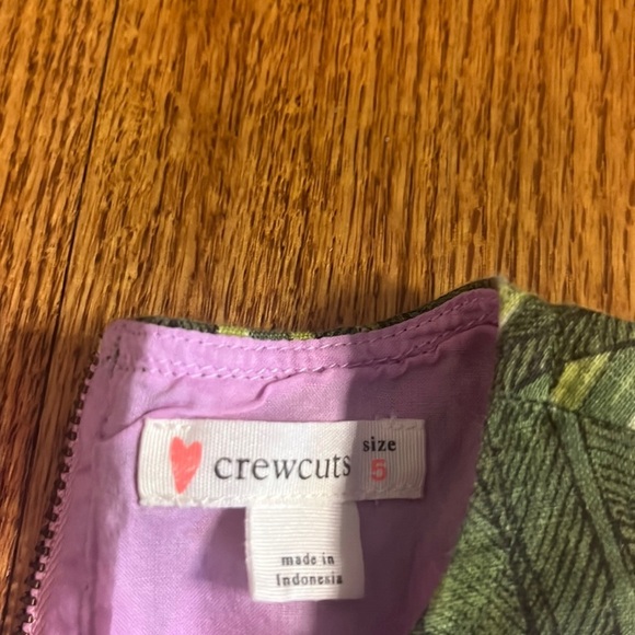 Crewcuts Girl’s Green/Pink Flower Dress Size 5 - Picture 3 of 5